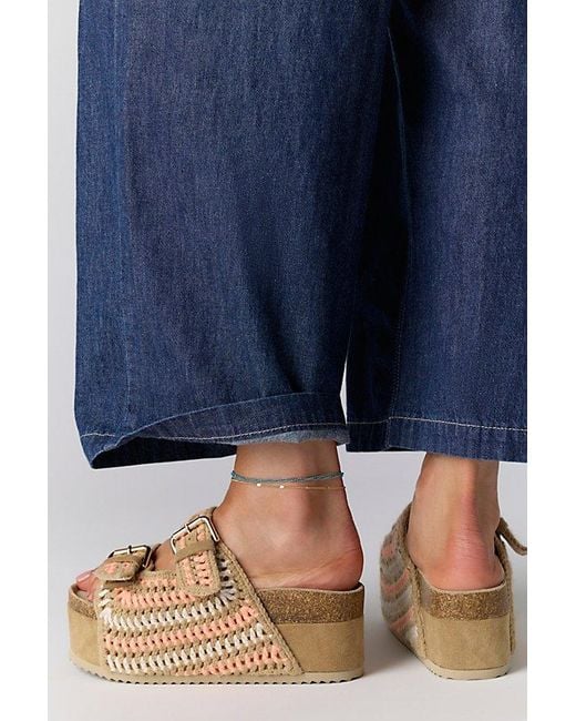 INTENTIONALLY ______ Blue Spring Breaker Flatform Sandals By