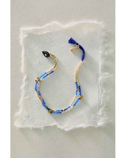 Free People Blue Muse Semi-Precious Beaded Anklet