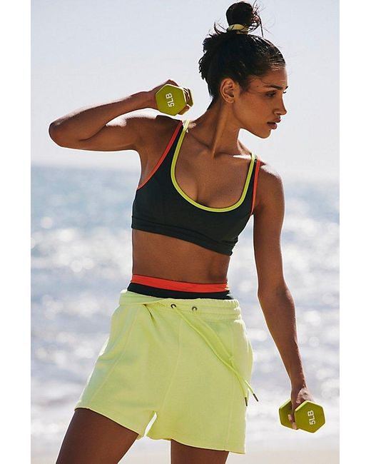Free People Green Sprint To The Finish Shorts