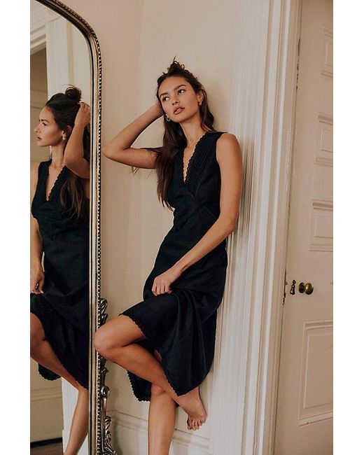 Free People Black Me And You Midi Slip