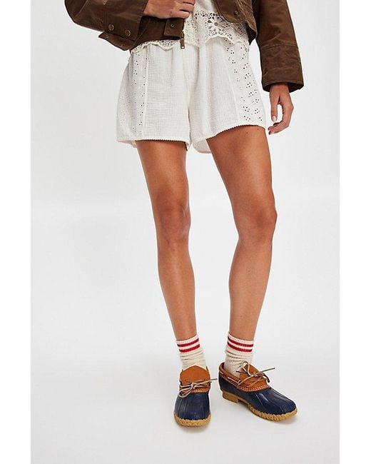 L.L. Bean White L. L.Bean Boots, Leather Rubber Moccs