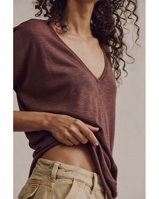 Free People Brown High Line Tee