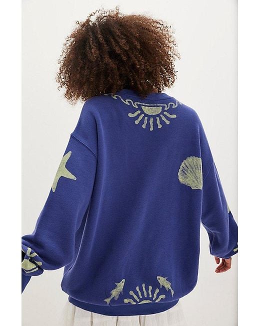 Free People Jo Pullover in Blue | Lyst