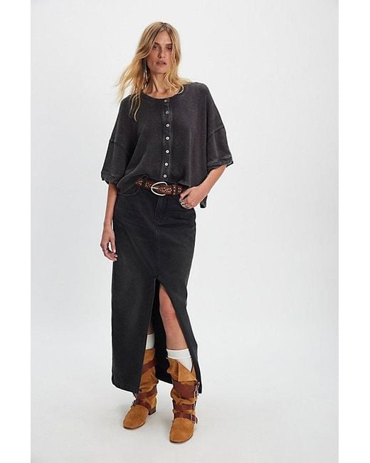 Free People Black Flashback Cardi Tee