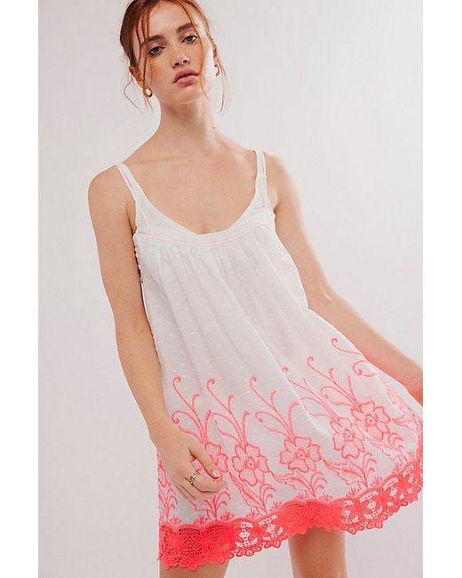 Free People Red Day Glow Shapeless Slip