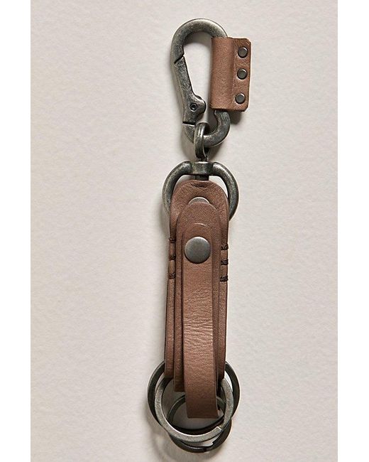 Free People Brown Clifton Leather Keychain At Free People In Desert Taupe