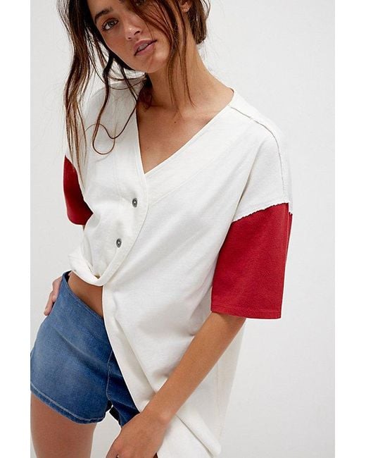 Free People Blue Homerun Tee
