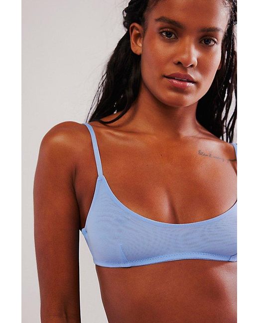 Free People Multicolor Scooped Out Mesh Bra