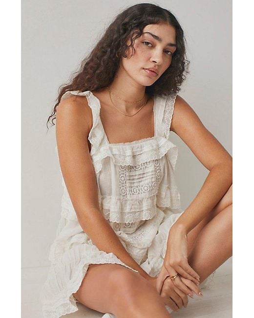Free People White Tiered And True Romper