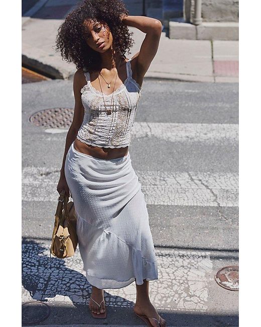 Intimately By Free People Black Sweet On You Bias-Cut Maxi Slip Skirt