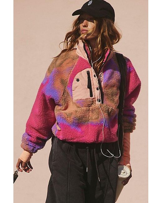 Fp Movement Pink Hit The Slopes Printed Pullover