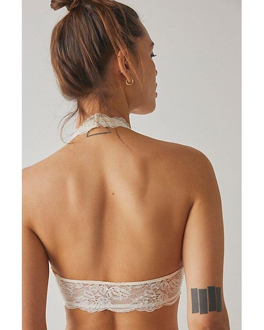 Intimately By Free People White Last Dance Lace Halter Bralette