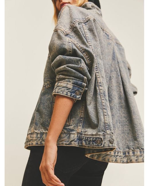 Free People Opal Swing Denim Jacket in Washed Blue (Gray) Lyst