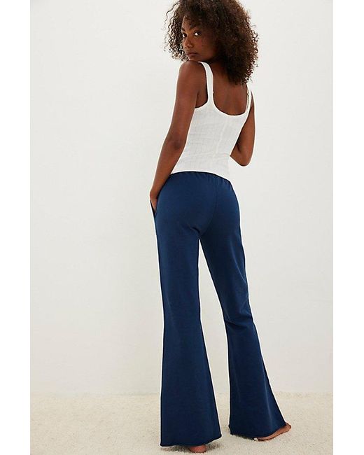 NSF Blue Rusty Side Slit Flare Pants