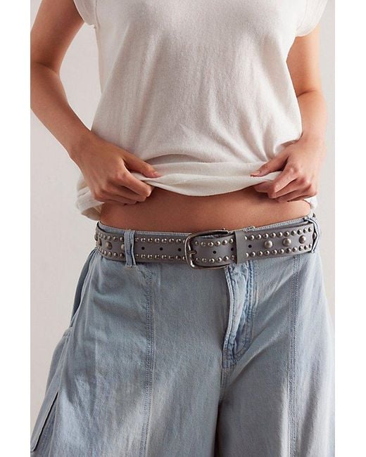 Free People Gray Sola Stud Belt
