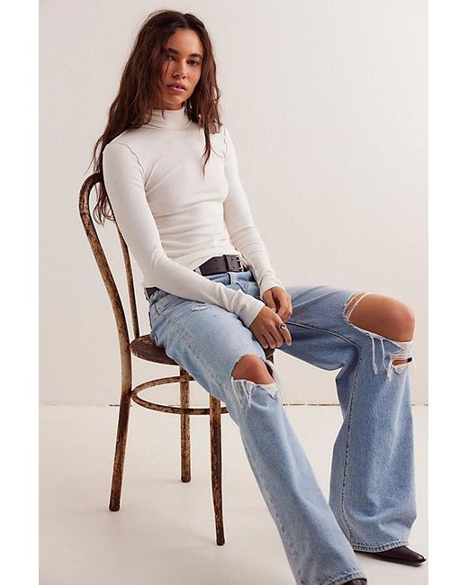 Free People White We The Free Good Good Turtleneck
