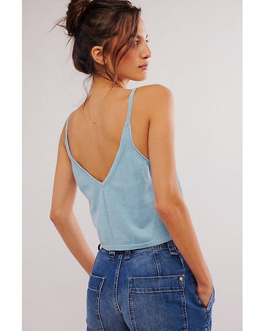 Free People Blue Ever Sweater Tank Top