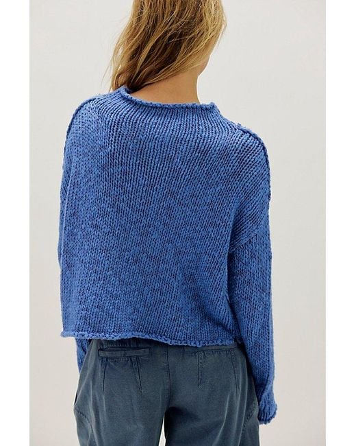 Free People Blue Opal Rollneck Knit Jumper