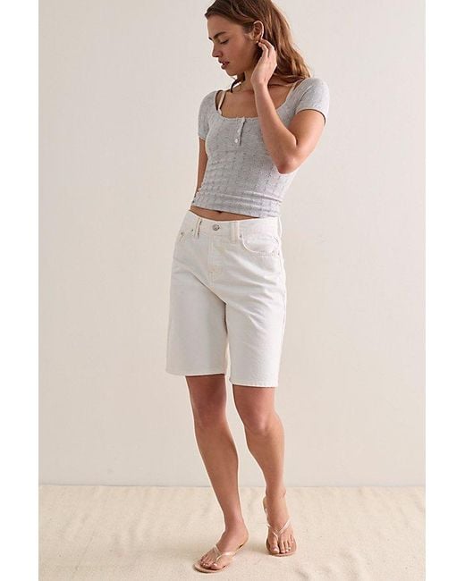 Intimately By Free People Gray So Soft Pointelle Henley Top By