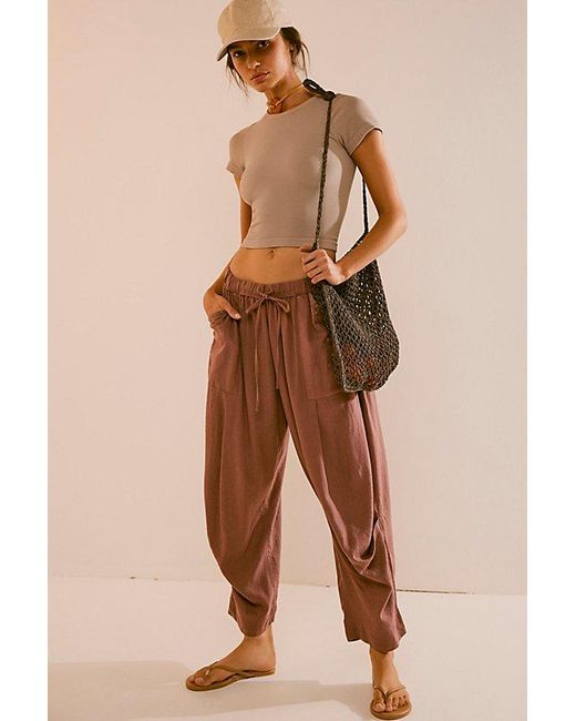 Free People Natural Take Me With You Linen Pants