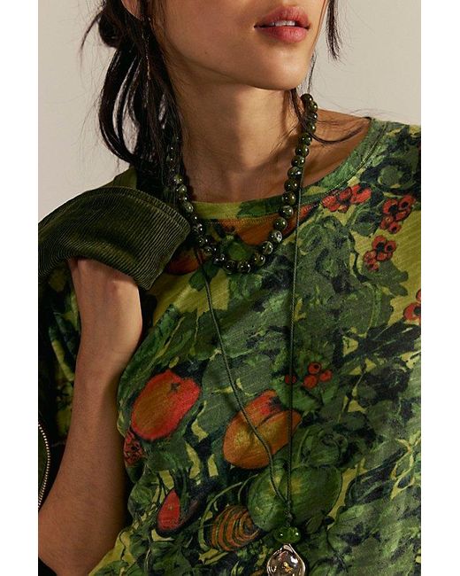 Free People Green Sunshade Tee
