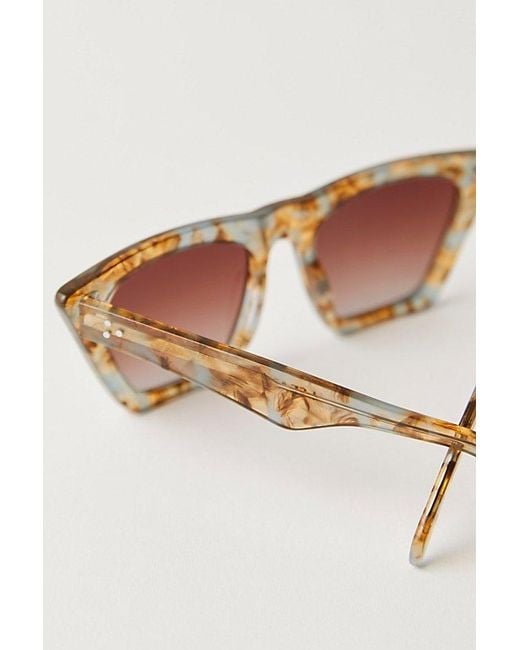Free People Brown Lucy Polarized Cat Eye Sunglasses