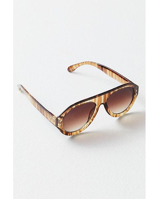 Free People Brown Cruise Aviators At In Latte