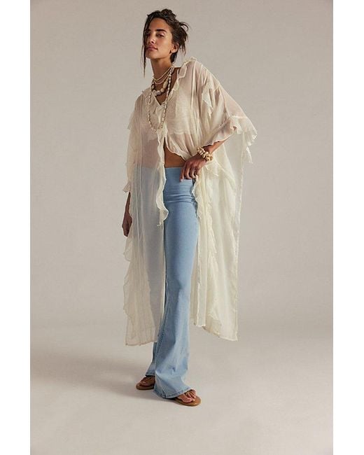 Free People Blue We The Free Penny Pull-On Flare Jeans