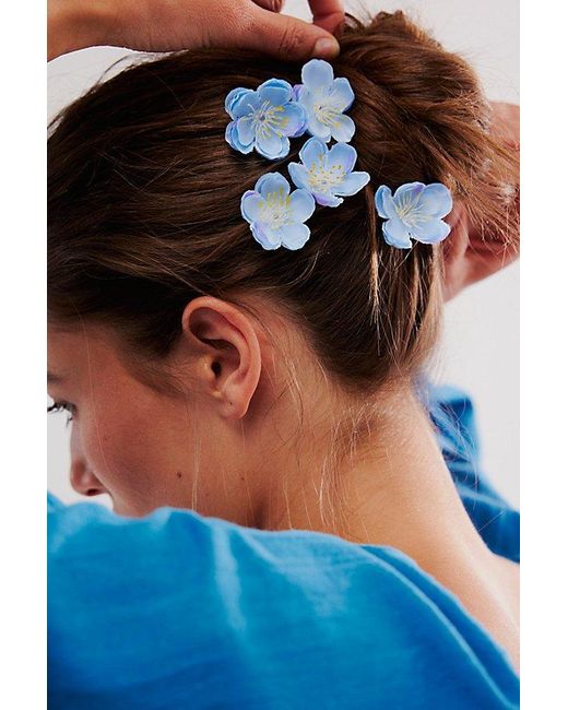 Free People Blue Milas Floral Hair Clip Pack