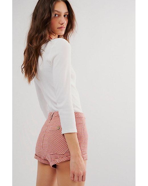 Free People Multicolor Checked Out Plaid Micro Shorts