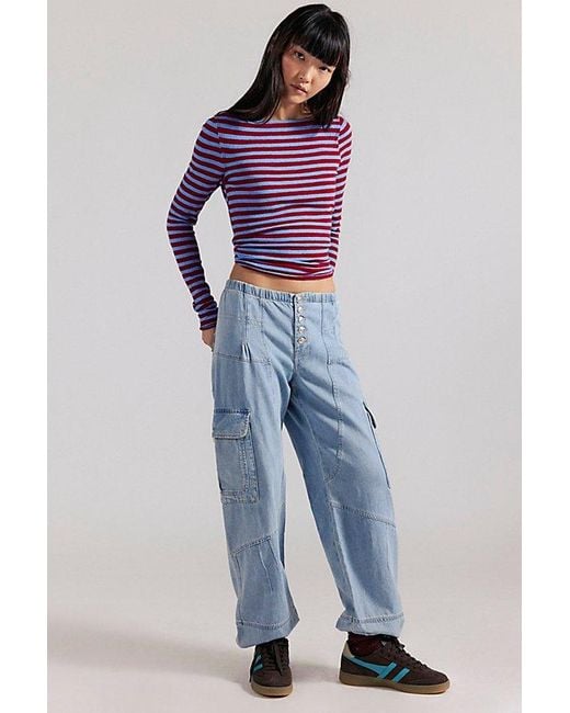 Free People Purple Wallflower Pull-On Jeans