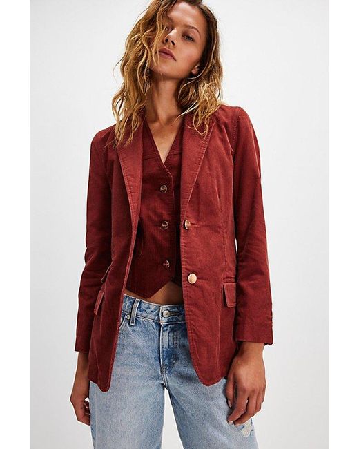 Wrangler Red Corduroy Blazer Jacket