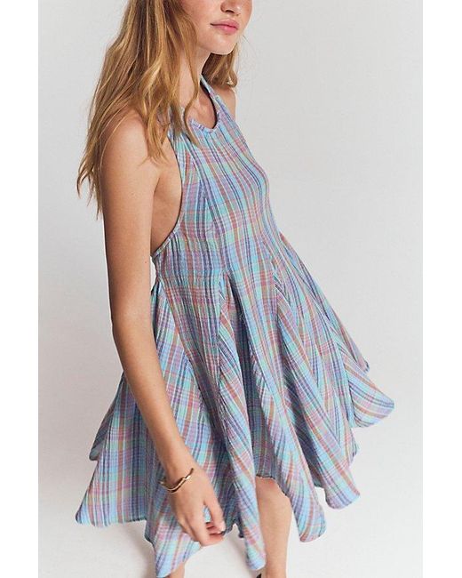 Free People Blue Godet Craze Mini Dress