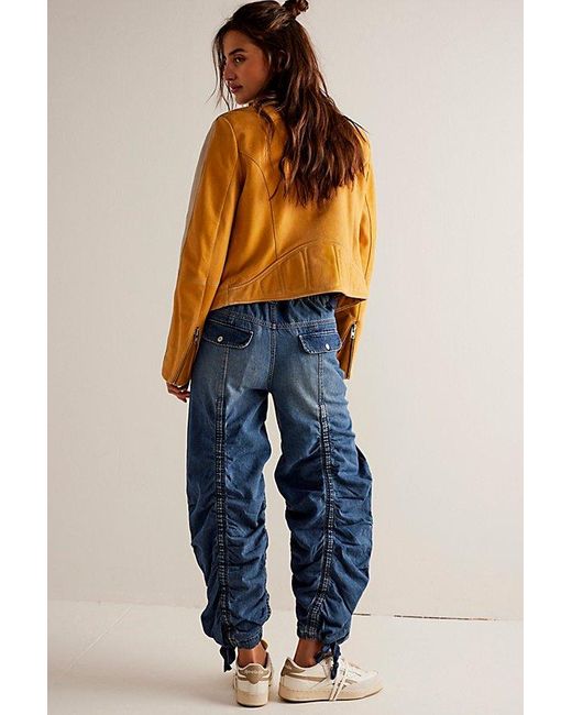 Free People Blue We The Free In A Cinch Denim Pull-on Jeans