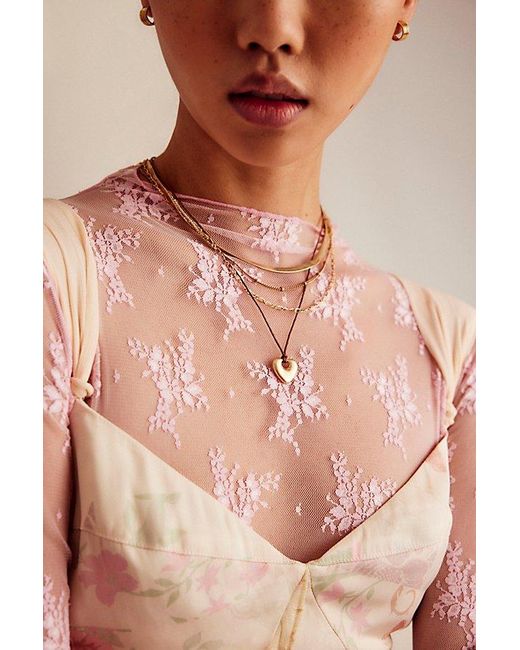 Free People Pink Sloane Layered Necklace