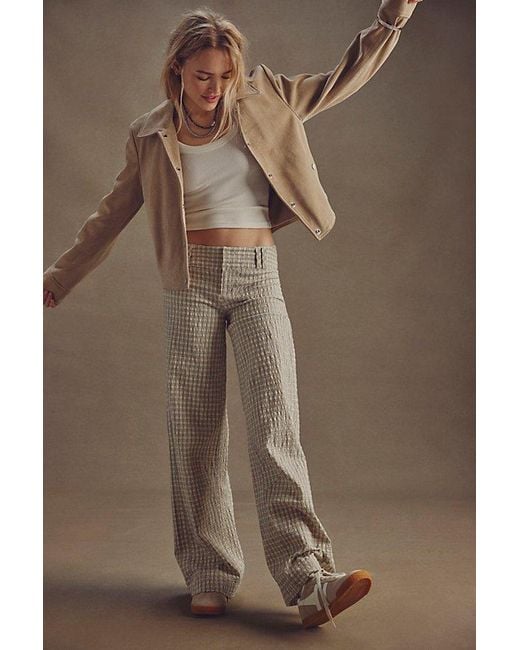 Free People Multicolor Time Flies Low-Rise Clean Trousers