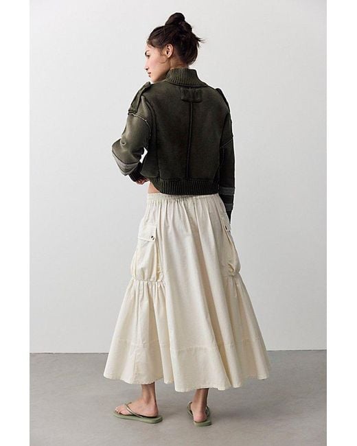 Free People White We The Free Trailblazer Cargo Midi Skirt