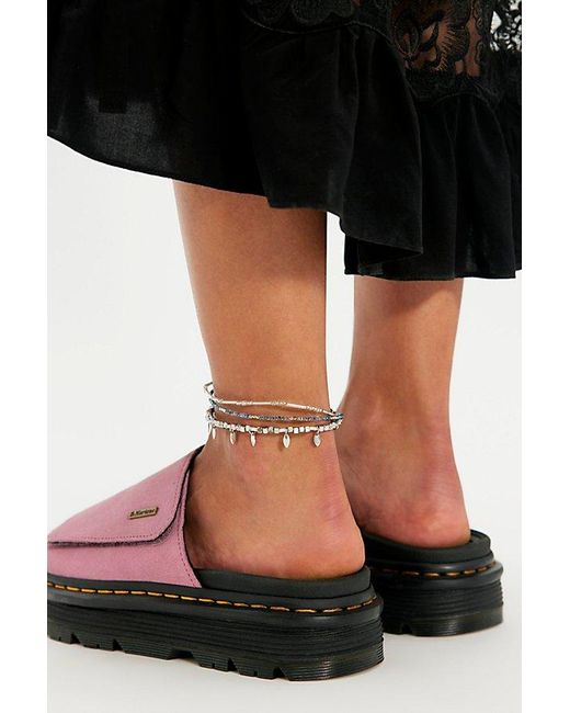 Dr. Martens Black Zebzag Slides