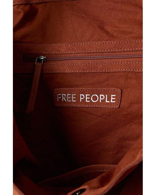 Free People Brown Suzie Suede Slouchy Tote Bag