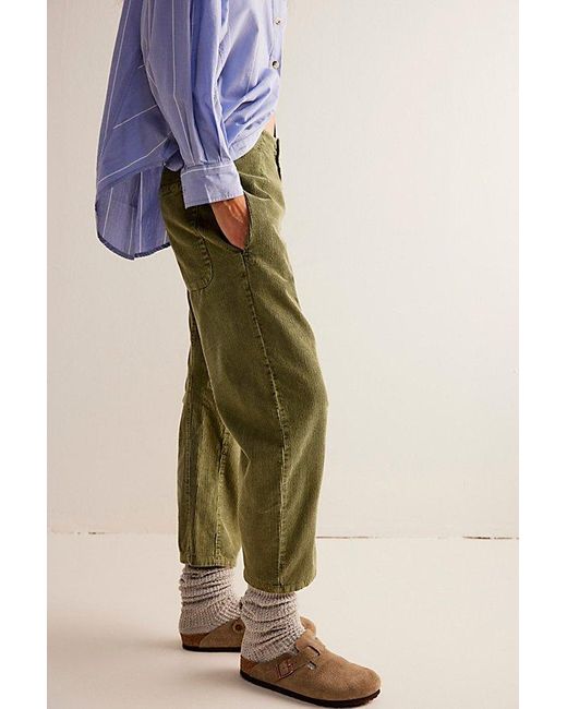 Free People Blue Osaka Cord Jeans At Free People In Capulet Olive, Size: 26
