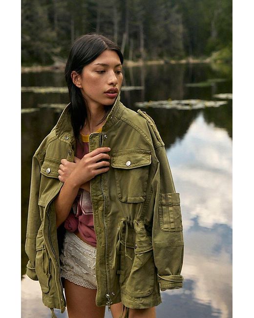 Free People Green Marlo Surplus Jacket