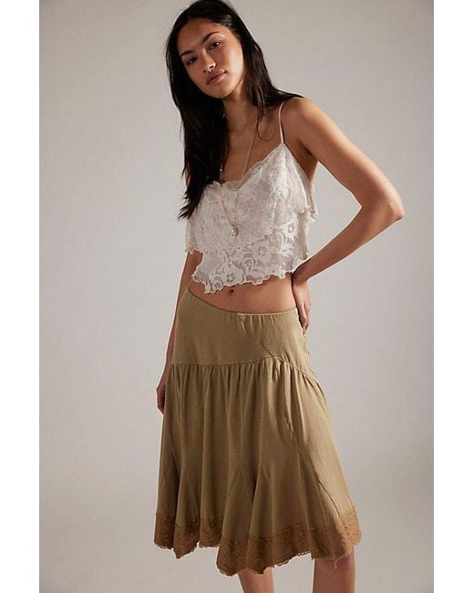 Free People Green Willow Knit Midi Skirt
