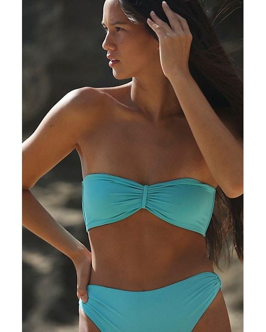 Toast Orange Signature Cinch Bandeau Bikini Top