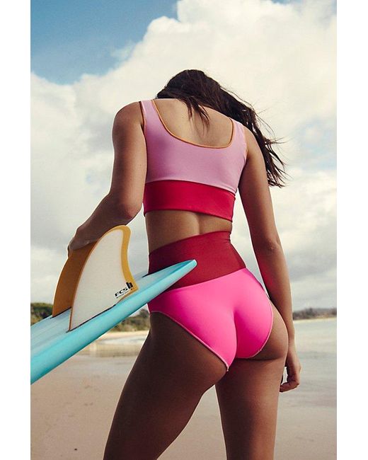 It's Now Cool Red The Contour High-Waisted Surf Bottoms By