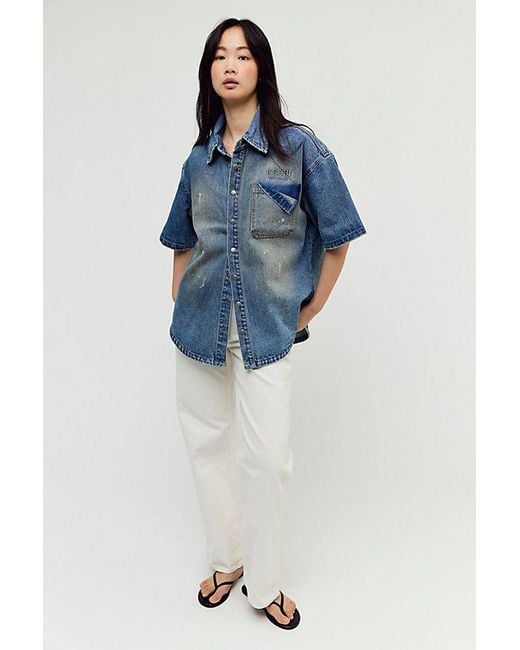 Ksubi Blue Oversized Denim Shirt
