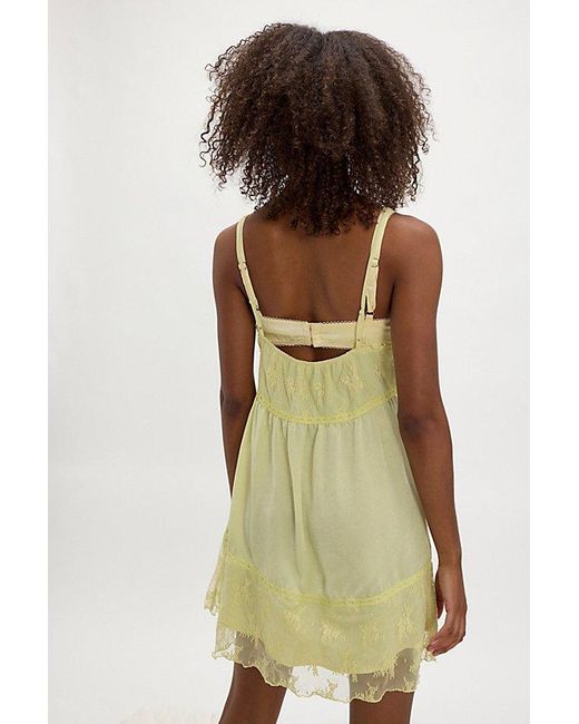 Intimately By Free People Green Tell Me More Solid Mini Slip By