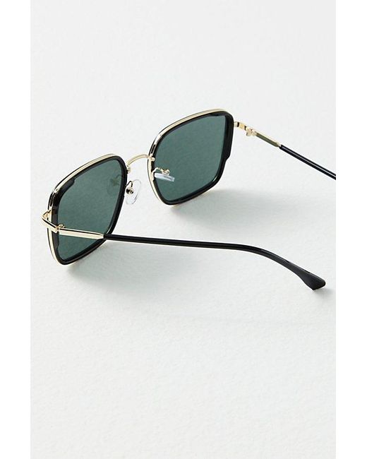 Free People Beau Square Sunglasses At In Black
