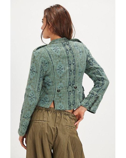 Free People Black Lotty Jacquard Band Jacket