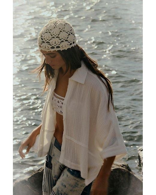Free People White Happy Days Top