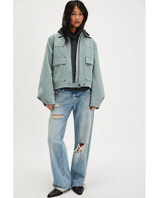 Free People Gray Blair Vegan Suede Jacket